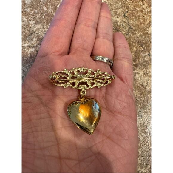 Vintage heart brooch locket - Picture 5 of 6